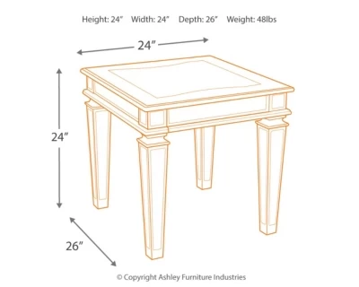 Signature Design By Ashley® Tessani Silver Rectangular End Table 4 Signature Design By Ashley® Tessani Silver Rectangular End Table - Image 4