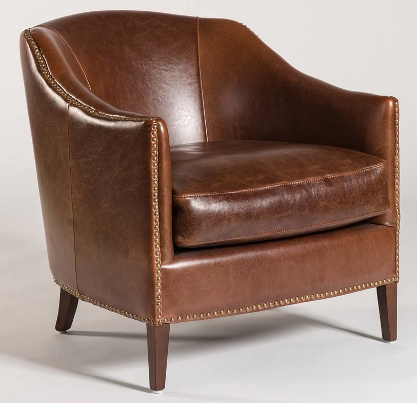 Alder & Tweed Furniture Company Madison Antique Saddle All Leather Occasional Chair 2 Alder & Tweed Furniture Company Madison Antique Saddle All Leather Occasional Chair - Image 2