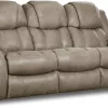 HomeStretch Daytona Mushroom Double Reclinning Sofa