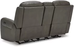 Signature Design By Ashley® Card Player Smoke Power Reclining Loveseat -Furniture comprehensive store 03248db4 c258 405f 9873 1dd1cf07ca4e