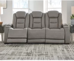 Signature Design By Ashley® The Man-Den Gray Leather Power Reclining Sofa With Adjustable Headrest 17 Signature Design By Ashley® The Man-Den Gray Leather Power Reclining Sofa With Adjustable Headrest -Furniture comprehensive store 036d29c1 27f6 48db b6ee edda469aed16