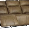 Signature Design By Ashley® Game Plan Caramel Power Reclining Sofa