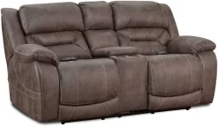 Homestretch Mink Power Reclining Loveseat With Console