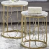 Liberty Verona 2-Piece Greystone/Satin Gold Accent Table Set