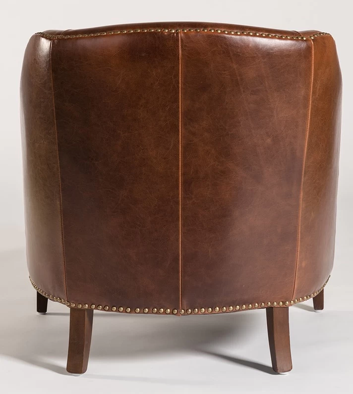 Alder & Tweed Furniture Company Madison Antique Saddle All Leather Occasional Chair 4 Alder & Tweed Furniture Company Madison Antique Saddle All Leather Occasional Chair - Image 4