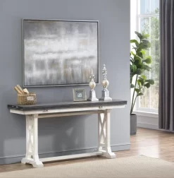 Coast2Coast Home™ Bar Harbor II Cream/Gray Flip Top Console -Furniture comprehensive store 0c0c2039 7f1b 4838 ad2f 3ef08cd5a7f5