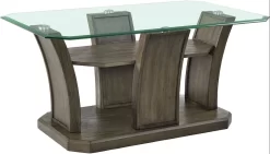 Elements International Dapper Grey Rectangular Coffee Table