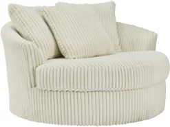 Signature Design By Ashley® Lindyn Ivory Oversized Swivel Accent Chair