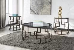 Signature Design By Ashley® Frostine 3-Piece Dark Bronze Occasional Table Set -Furniture comprehensive store 0f11f73c 60f7 4402 8187 123405996b39