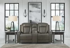Signature Design By Ashley® Card Player Smoke Power Reclining Loveseat -Furniture comprehensive store 10850863 7b8a 484d 9569 c9bbeb0158d6