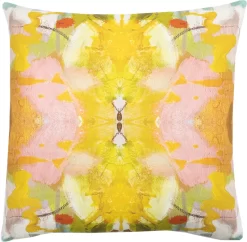 Laura Park Designs Jardin Yellow 22" X 22" Throw Pillow
