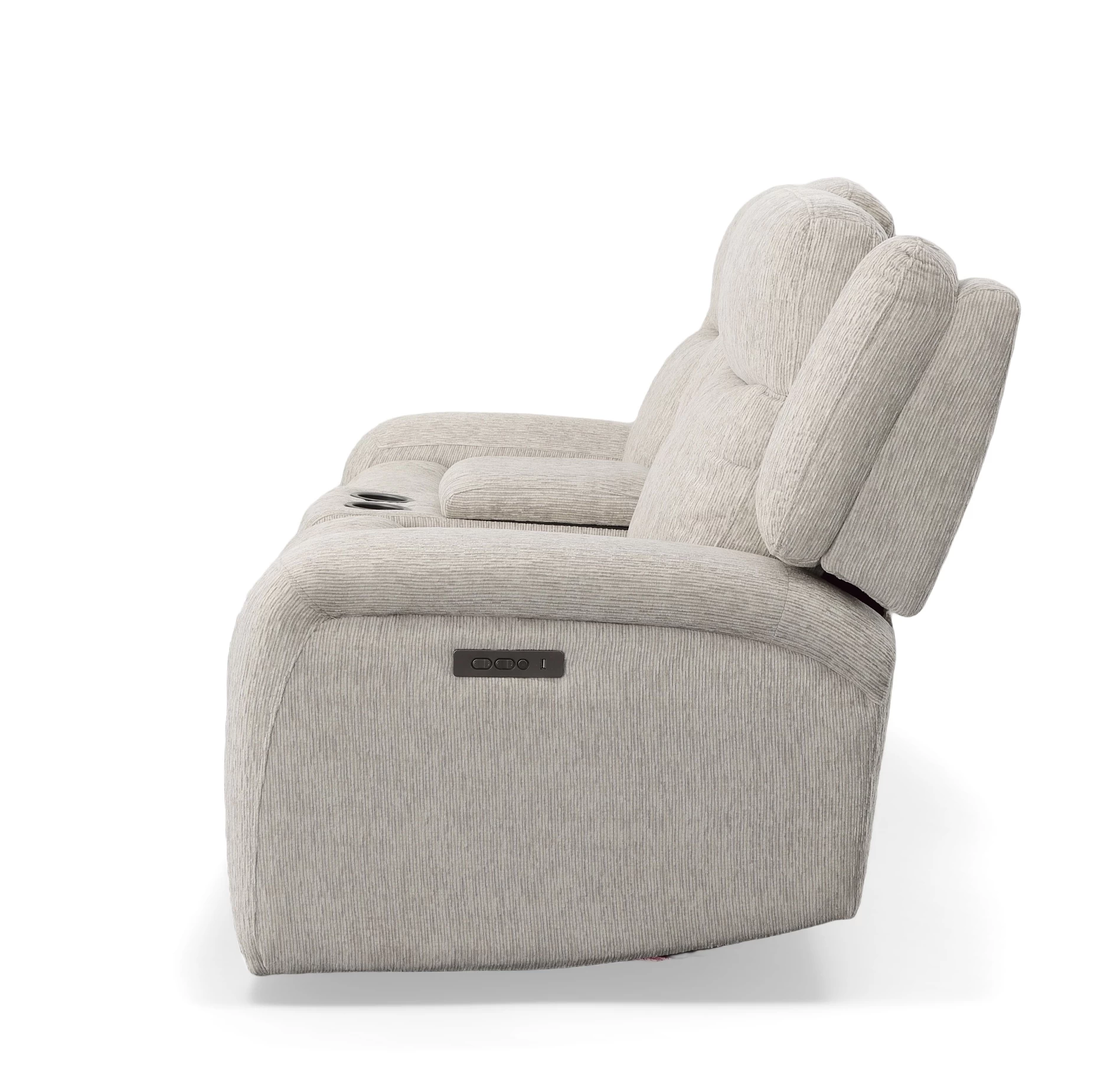 Man Wah Taupe Power Reclining Loveseat With Console 4 Man Wah Taupe Power Reclining Loveseat With Console - Image 4