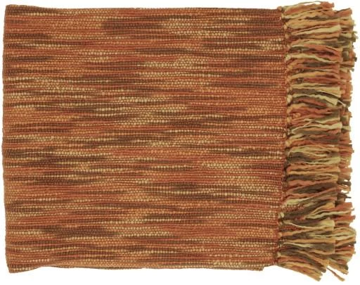 Surya Teegan Rust 55"x78" Throw Blanket 1 Surya Teegan Rust 55"x78" Throw Blanket