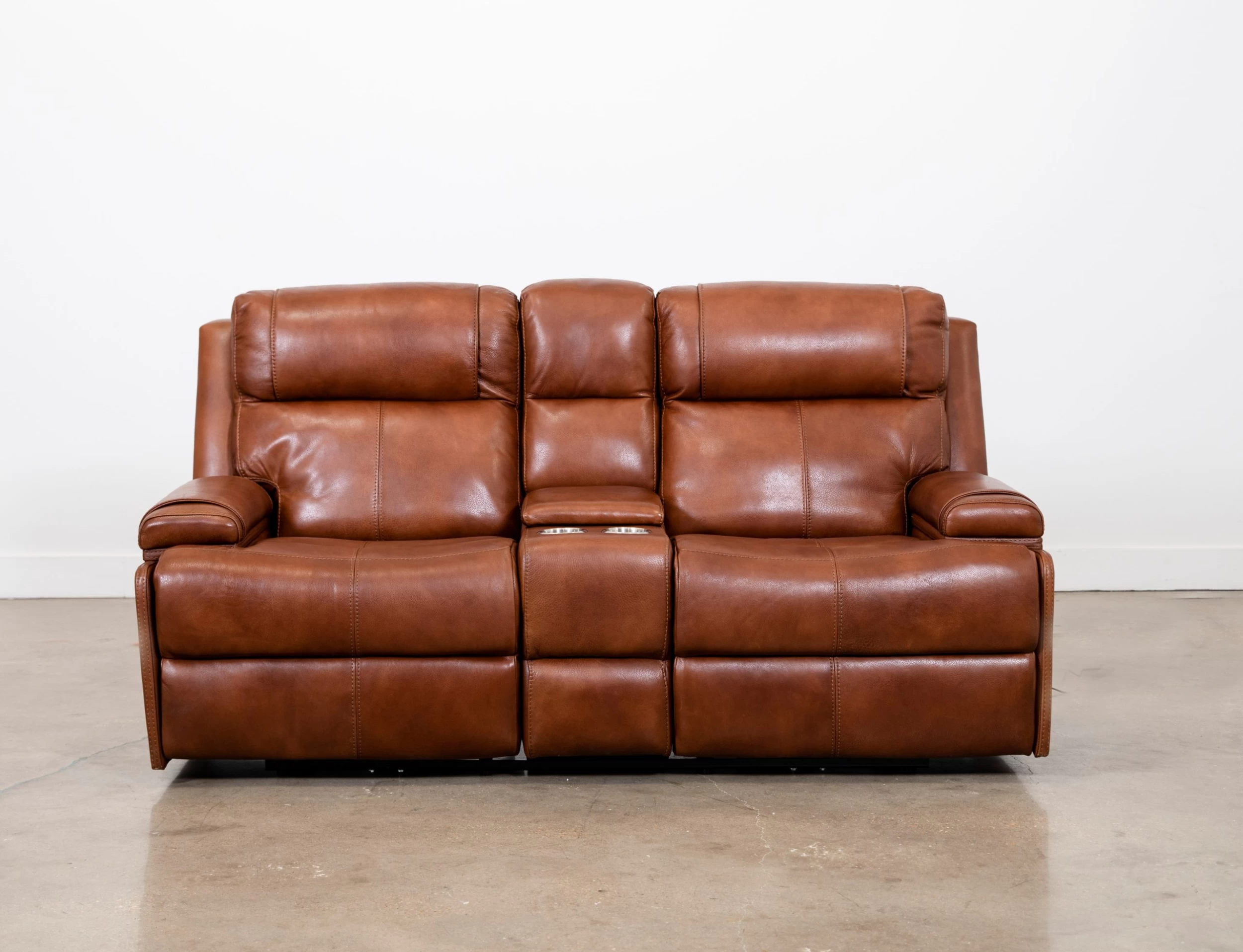 Hi-Rock Home Teton Trail Leather Power Triple Reclining Console Loveseat 3 Hi-Rock Home Teton Trail Leather Power Triple Reclining Console Loveseat - Image 3