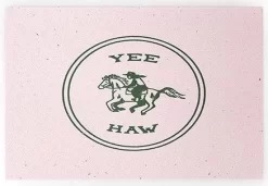 Deny Designs YEE HAW Pink Welcome Mat