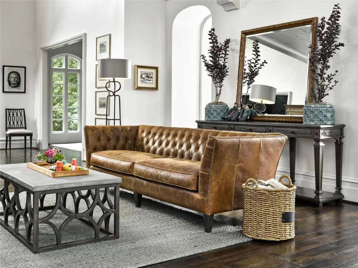 Universal Explore Home™ Curated Sheridan Chestnut All Leather Duncan Sofa 2 Universal Explore Home™ Curated Sheridan Chestnut All Leather Duncan Sofa - Image 2