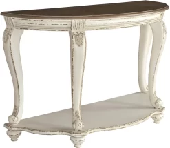 Signature Design By Ashley® Realyn White/Brown Sofa Table