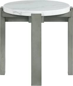 Elements International Rosamel Gray/Marble End Table