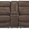 Signature Design By Ashley® Jesolo Coffee Double Reclining Loveseat With Console