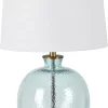Crestview Collections Wilde Aqua And Gold Hammered Glass Table Lamp
