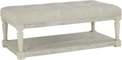 Signature Design By Ashley® Shawnalore Whitewash Coffee Table Ottoman