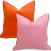 Laura Park Designs Pink/Orange Two-Toned 22x22 Decorative Pillow