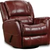 HomeStretch Mercury Red Leather Swivel Glider Recliner