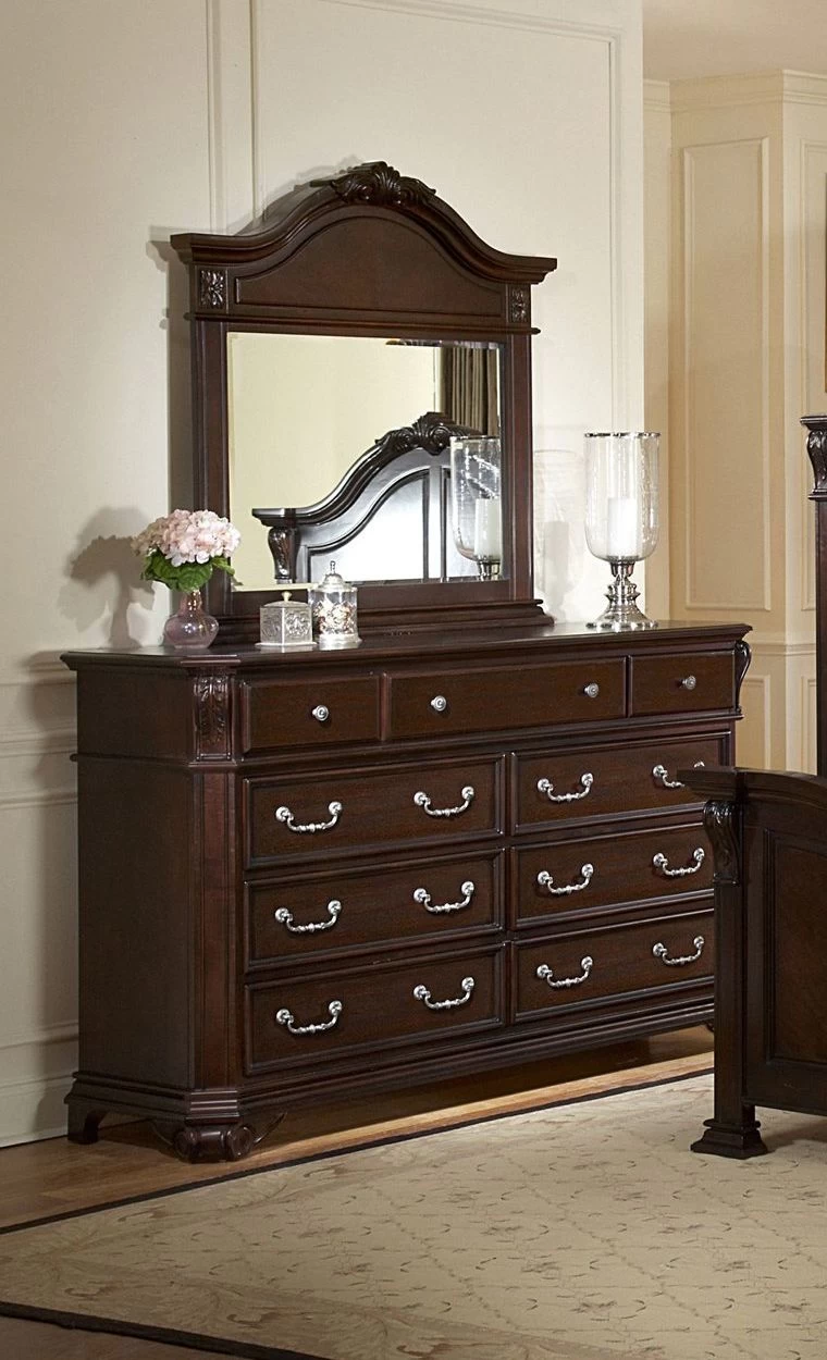 New Classic® Home Furnishings Emilie Tudor Brown Dresser Landscape Mirror 2 New Classic® Home Furnishings Emilie Tudor Brown Dresser Landscape Mirror - Image 2