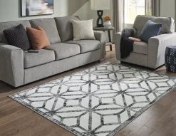Signature Design By Ashley® Reidland Black/Cream/Gray 5' X 7' Medium Area Rug 7 Signature Design By Ashley® Reidland Black/Cream/Gray 5' X 7' Medium Area Rug -Furniture comprehensive store 1b10caf9 e234 4257 a22b cabe879572db