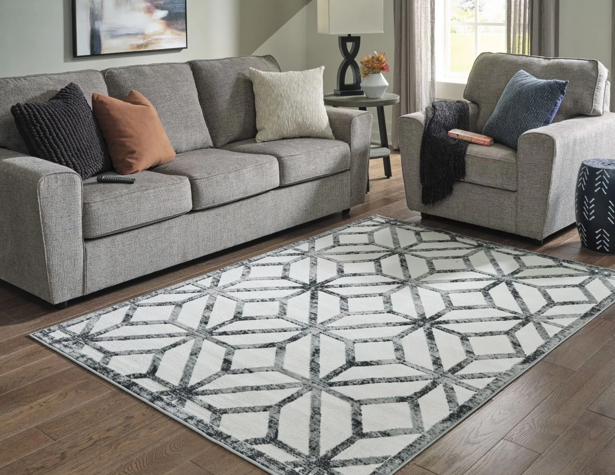 Signature Design By Ashley® Reidland Black/Cream/Gray 5' X 7' Medium Area Rug 4 Signature Design By Ashley® Reidland Black/Cream/Gray 5' X 7' Medium Area Rug - Image 4