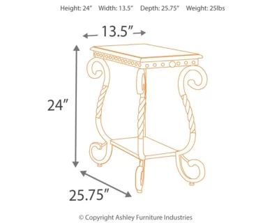 Signature Design By Ashley® Rafferty Dark Brown Chair Side End Table 3 Signature Design By Ashley® Rafferty Dark Brown Chair Side End Table - Image 3