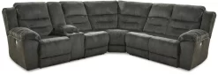 Signature Design By Ashley® Nettington 3-Piece Smoke Left-Arm Facing Power Reclining Sectional With Console
