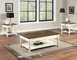 Steve Silver Co.® Joanna Ivory/Mocha Coffee Table -Furniture comprehensive store 1f806ca8 7b15 4b60 9b4e 0dd210aa3003