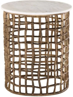 Alder & Tweed Furniture Company Lars Brass/White End Table