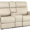 Hi-Rock Home Whitney Leather Power Reclining Console Loveseat