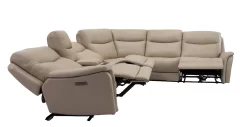 Man Wah Taupe 6 Piece Power Reclining Leather Sectional -Furniture comprehensive store 2375cfe9 3399 41c9 b624 715ff660dede
