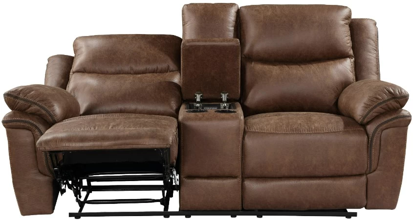 New Classic® Home Furnishings Ryland Brown Console Loveseat With Dual Recliner 4 New Classic® Home Furnishings Ryland Brown Console Loveseat With Dual Recliner - Image 4