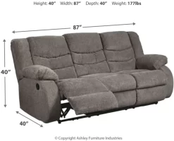 Signature Design By Ashley® Tulen Gray Reclining Sofa -Furniture comprehensive store 2a2fd673 f27b 45a7 ba17 32c28881392f