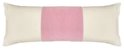 Laura Park Designs Velvet Panel Pink 14" X 36" Bolster Pillow