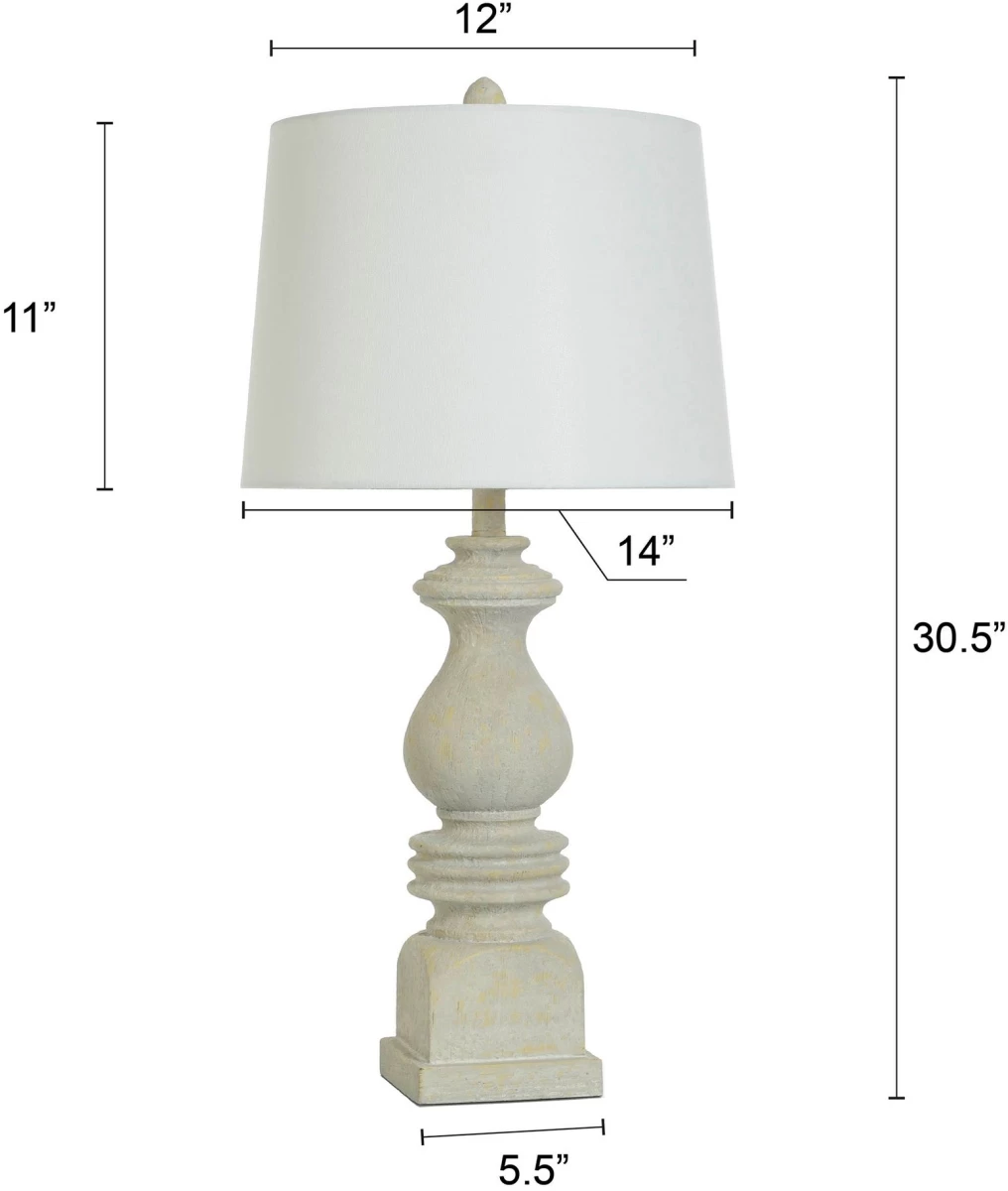 Stylecraft Resin White Table Lamp 7 Stylecraft Resin White Table Lamp - Image 7