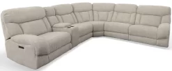 Man Wah Taupe 6 Piece Power Reclining Sectional