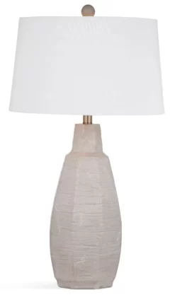 Bassett Mirror Plata Cement White Wash Table Lamp