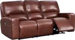 Leather Italia™ Georgetowne Broadway Brown Power Reclining Sofa