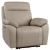 Man Wah Ivory Leather Power Zero Gravity Recliner