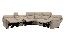 Man Wah Taupe 6 Piece Power Reclining Leather Sectional -Furniture comprehensive store 2fcc2c96 68a7 4080 b75e 88ed9756d7d3