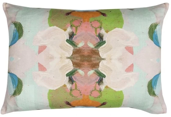 Laura Park Designs Monet's Garden Green 14" X 20" Lumbar Pillow 1 Laura Park Designs Monet's Garden Green 14" X 20" Lumbar Pillow