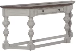 Liberty River Place Riverstone White And Tobacco Accent Console Table