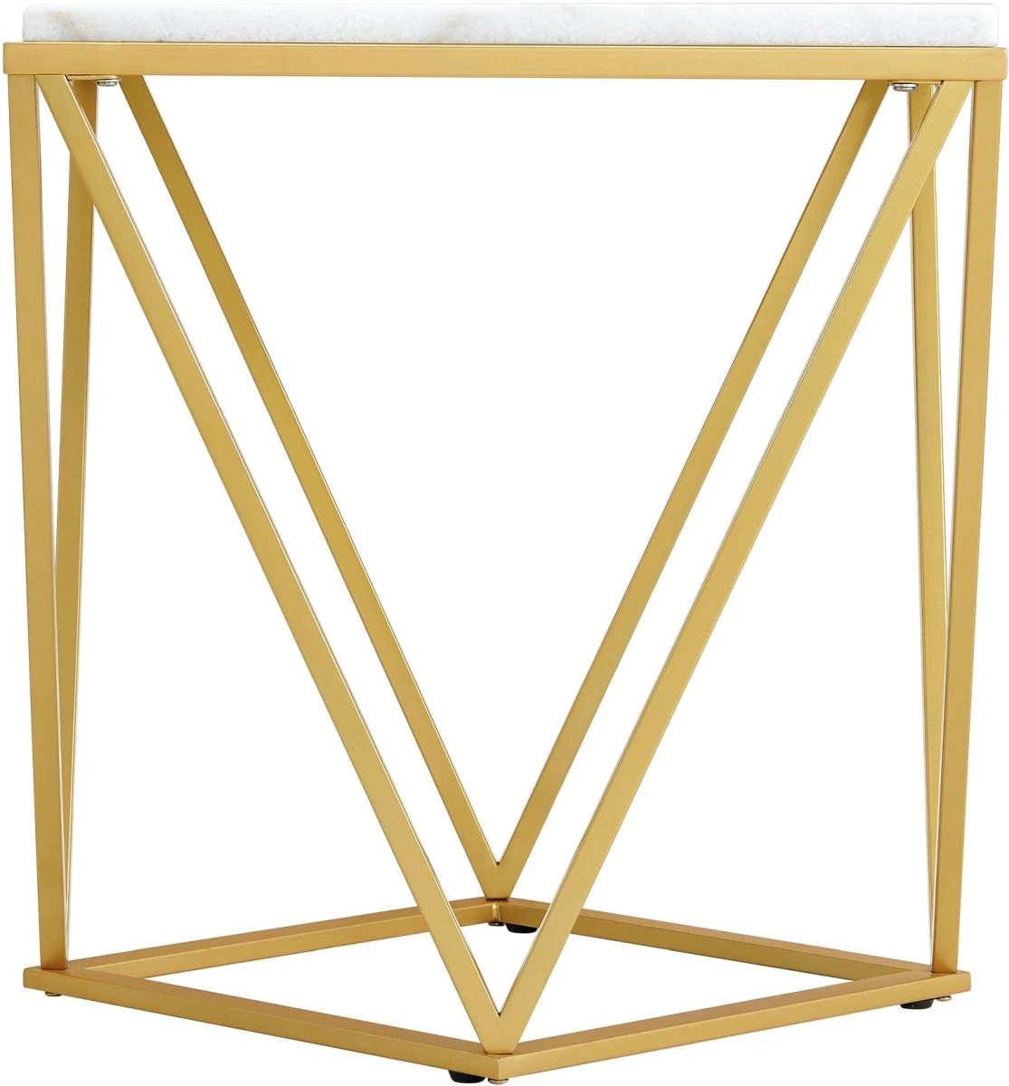 Elements International Riko Marble/Gold End Table 3 Elements International Riko Marble/Gold End Table - Image 3