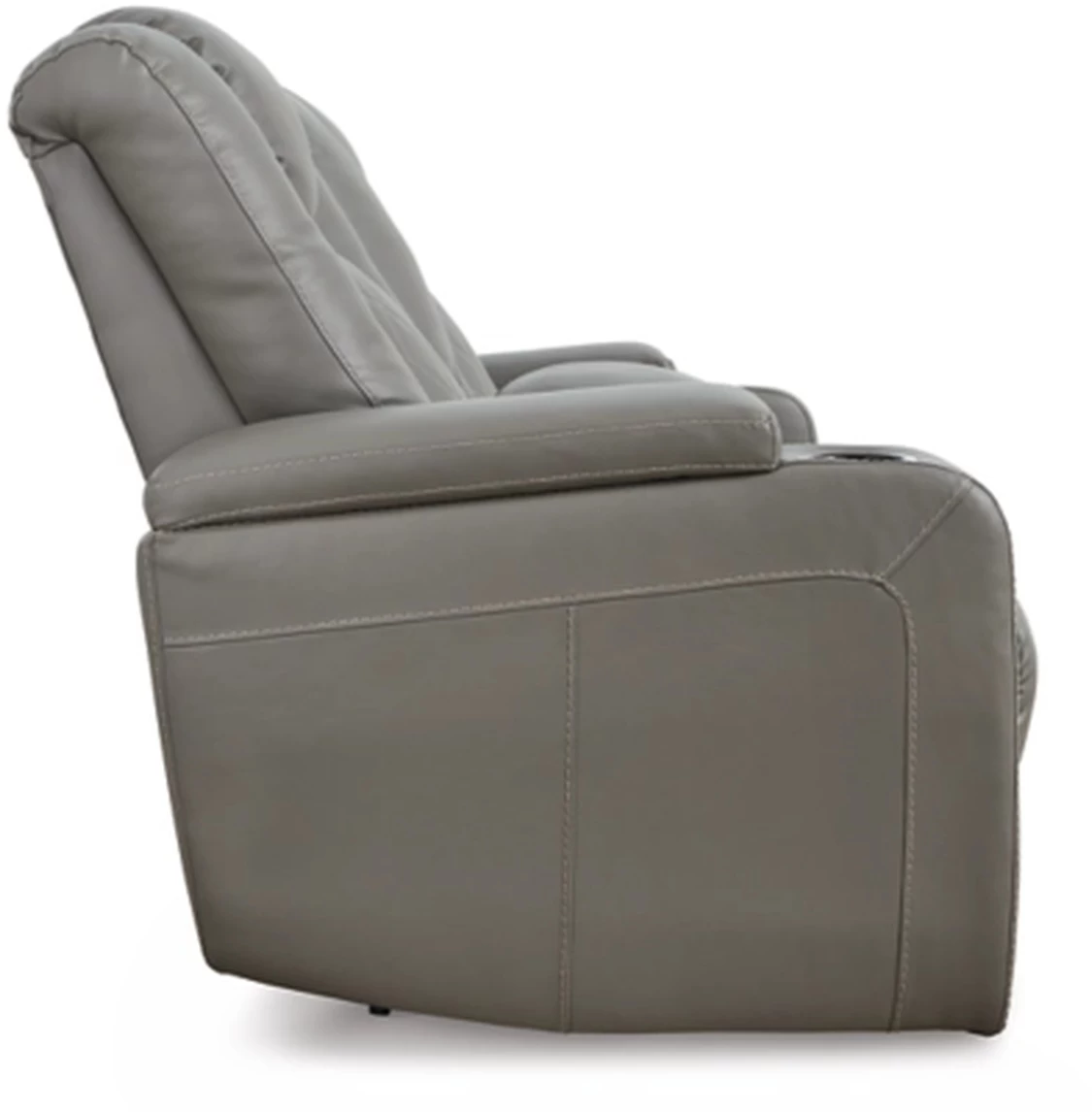 Signature Design By Ashley® Mancin Gray Reclining Loveseat With Console 4 Signature Design By Ashley® Mancin Gray Reclining Loveseat With Console - Image 4