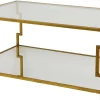 Zeugma Imports Gold Rectangular Coffee Table